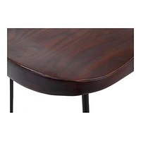 Plata Import Tabouret Banjul, Tabouret en bois massif, Tabouret sans dossier en Noyer, Tabouret en bois de comptoir, Tabouret sans dossier avec pieds noirs, Tabouret sans dossier rustique, Tabouret sa