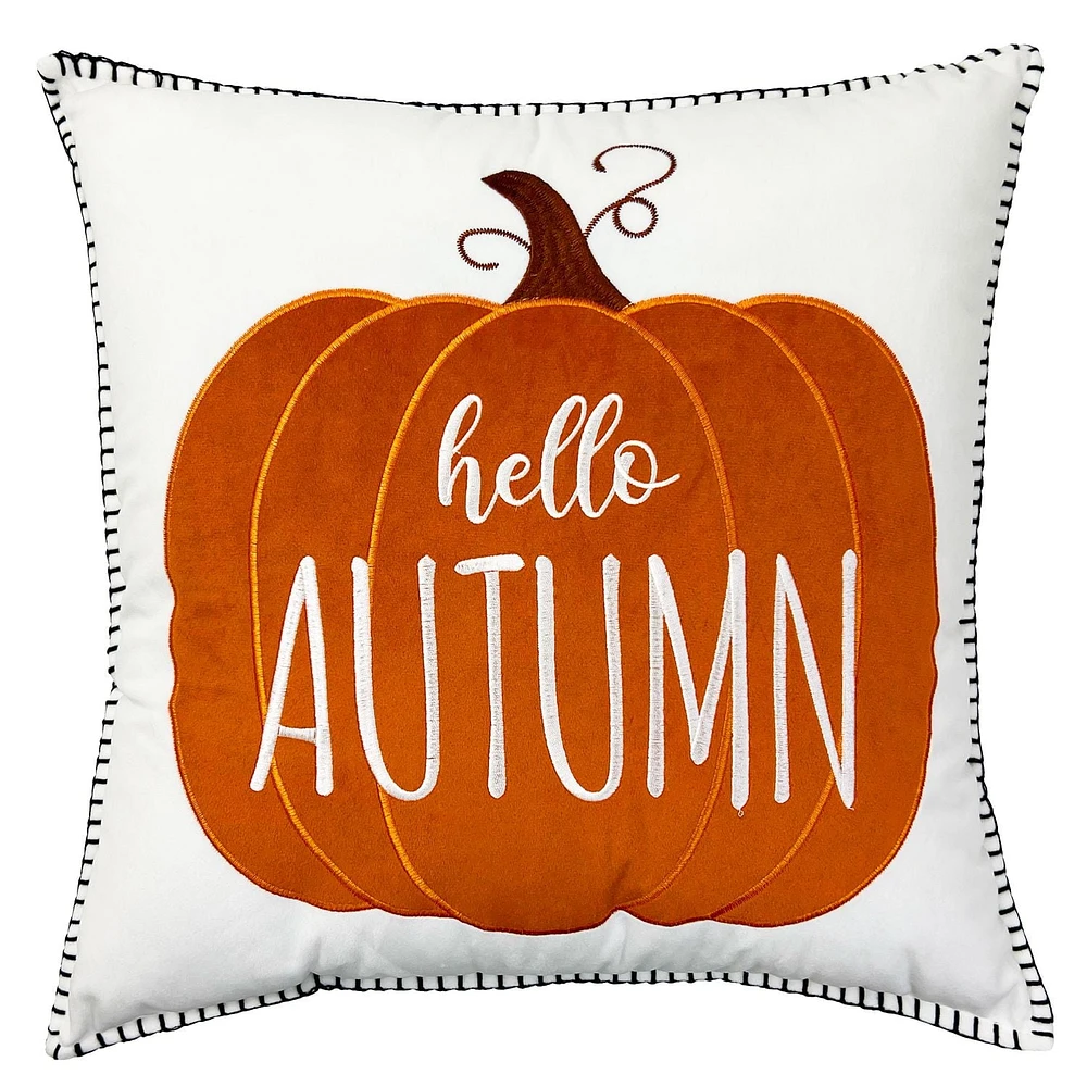 Way to Celebrate! Hello Autumn Pumpkin Decorative Pillow