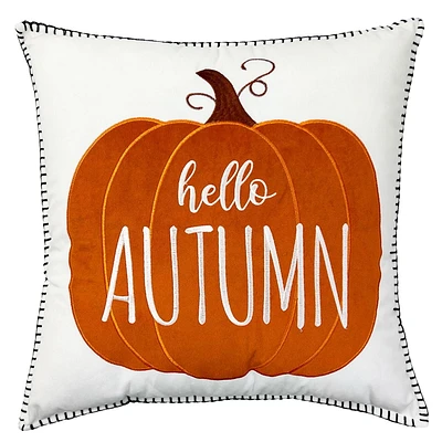 Way to Celebrate! Hello Autumn Pumpkin Decorative Pillow