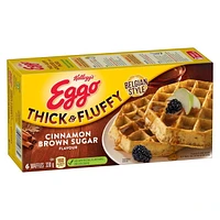 Gaufres belges EGGO* Moelleuses et plus épaisses Saveur de cannelle et de cassonade, 330g (6 gaufres)