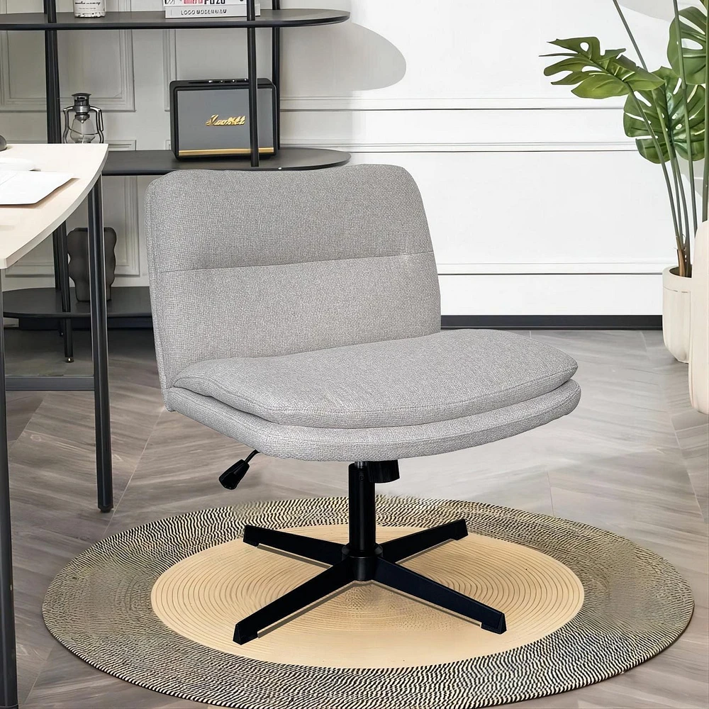 Chaise de bureau à dossier moyen Homy Casa avec revêtement capitonné et accoudoirs pour bureau à domicile et salon