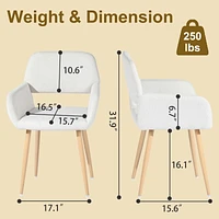 Ensemble de 2 chaises d'appoint Homy Casa, confortables et rembourrées avec accoudoirs, design moderne, tissu beige
