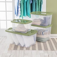 Sterilite 38 L EZ Carry Clear/Sage Legume, 38L