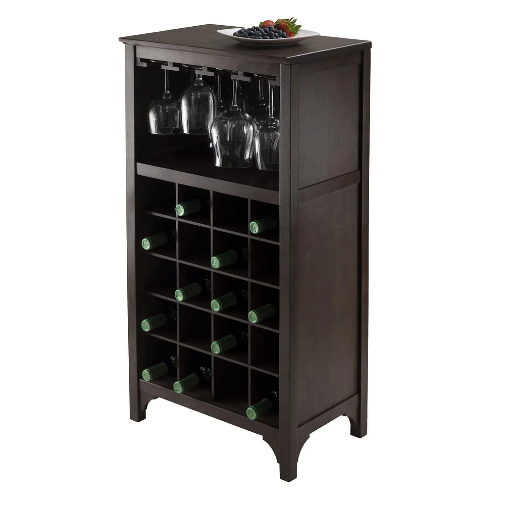 92729- Ancona Modular Wine Cabinet with Glass Rack & 20-Bottle