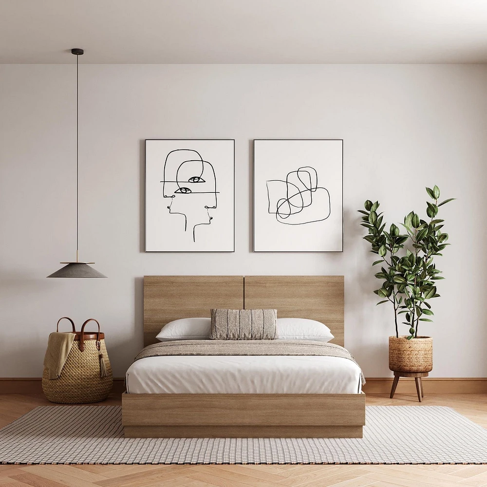 Nexera Milano Platform Bed with Headboard
