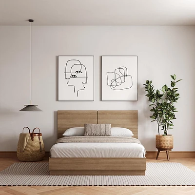 Nexera Milano Platform Bed with Headboard