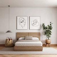 Nexera Milano Platform Bed with Headboard