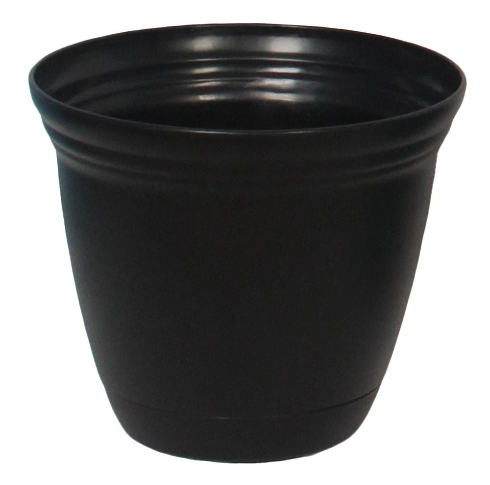 8 POUCES POT DE FLEURS ÉLÉMENTAIRE EN FORME DE CLOCHE - NOIR