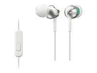SONY MDR-EX110AP/B Step-up Ex Series Earbud Headset - White, In-ear Headphones