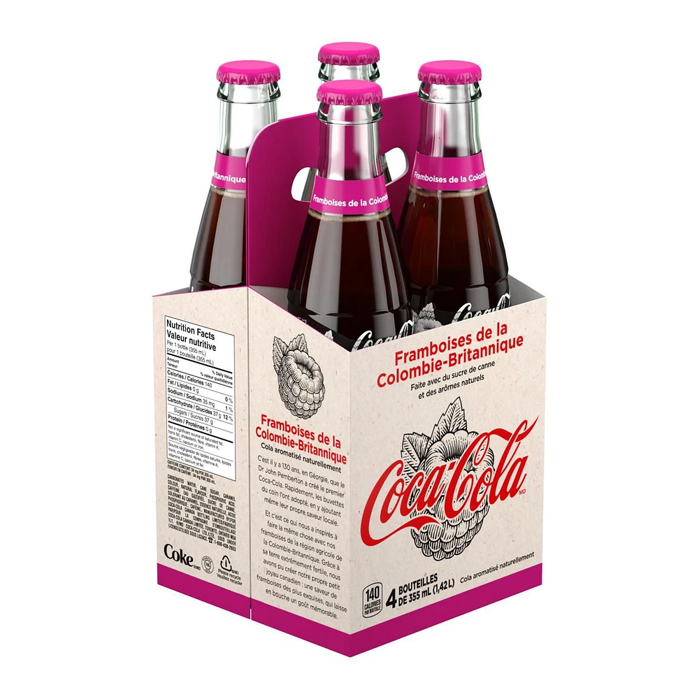 Coca-Cola Origins, British Columbia Raspberry  4x355mL, 4 x 355