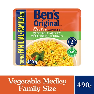 BEN'S ORIGINAL BISTRO EXPRESS Vegetable Medley Rice Family Size, 490g Pouch, BISTRO BENS FS BE VEGET MED