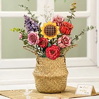 Rolife DIY Wooden Flower Red Rose TW042
