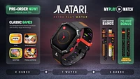 Montre My Play Watch Atari 2600™ – Montre intelligente de jeu rétro avec technologie sélective, non connectée, jeux Centipede™, Pong™, Missile Command™, Super Breakout™ intégrés, moniteur d’activités