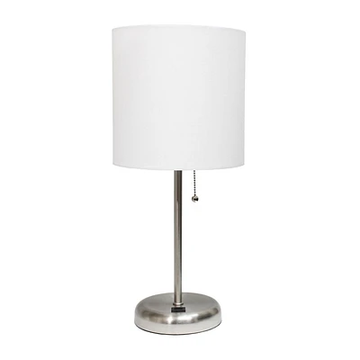 Lampe bâton LimeLights avec port de chargement USB et abat-jour en tissu, blanc