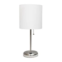 Lampe bâton LimeLights avec port de chargement USB et abat-jour en tissu, blanc