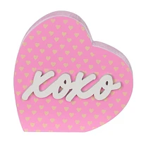 Valentine's day Pink XOXO Wood Heart Décor