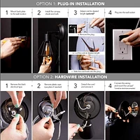 Applique murale enfichable ou fixe Elowen à une ampoule à DEL intégrée de 19 W avec abat-jour en acrylique givré