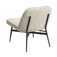 Chaise d’appoint moderne en tissu et en métal – beige et noir