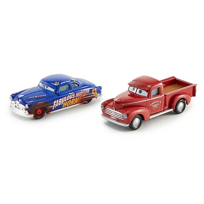 Disney/Pixar Les Bagnoles 3 - Coffret de 2 véhicules en métal moulé sous pression - Smokey Jeune et Hudson Hornet Piste de Terre
