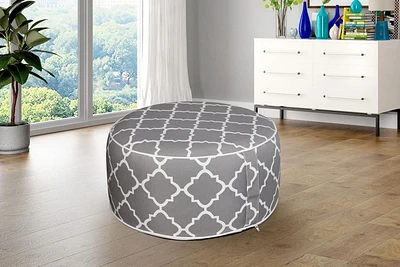VIOLA Inflatable Ottoman - Grey Grid