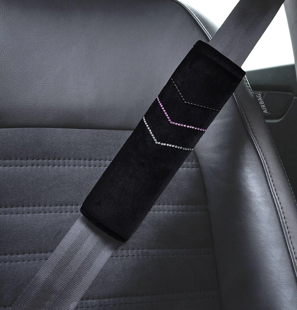 Auto Drive Diamante Pink Soft Velour Seat Cover Kits
