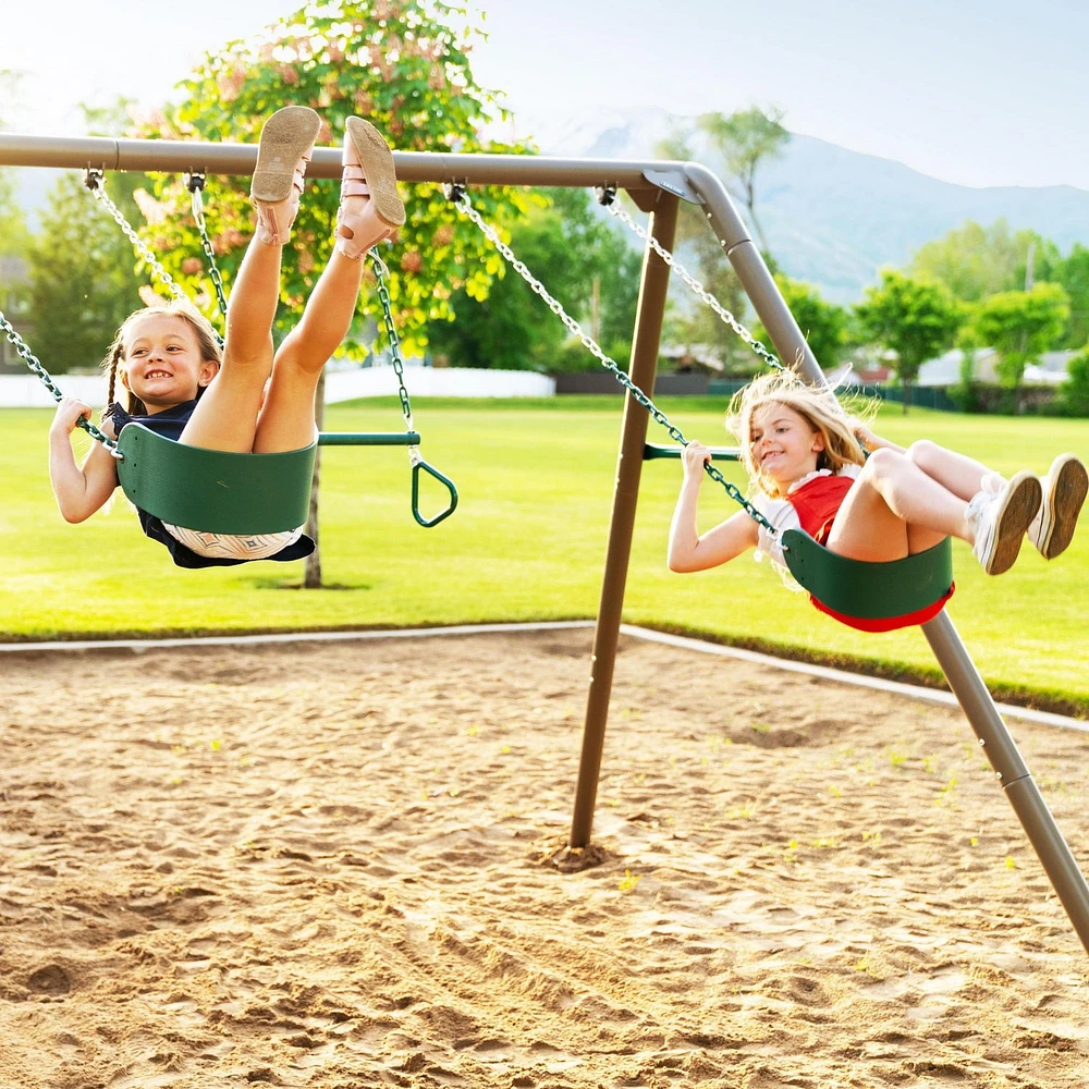 Ensemble de balançoire pour enfants LIFETIME avec barres robustes, 2 balançoires et 1 trapèze