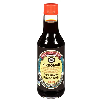 Kikkoman Naturally Brewed Soy Sauce, 296 mL