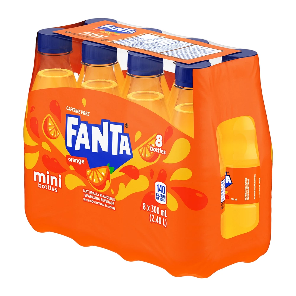 Fanta Orange Bottles, 300 mL, 8 Pack, 8 x 300 ml