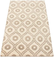 ECARPETGALLERY 4'11" x 8'1"  Moroccan Tangier Hand-knotted Area Rug for Living Room, Dining Room and Bedroom in Ivory