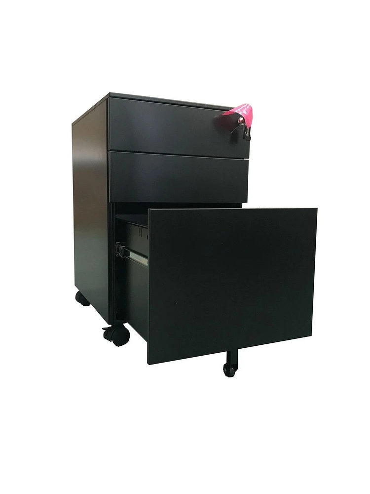 TygerClaw 3 Drawer Lateral Filing Cabinet - Black