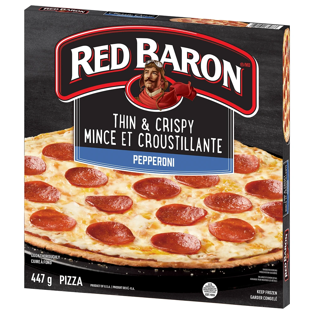 Pizza multiservices au pepperoni à croûte mince Red Baron RED BARON Pizza multiservices au pepperoni à croûte mince surgelée