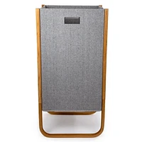 Truu Design Modern and Sleek Woven Paper and Bamboo Grey Laundry Hamper