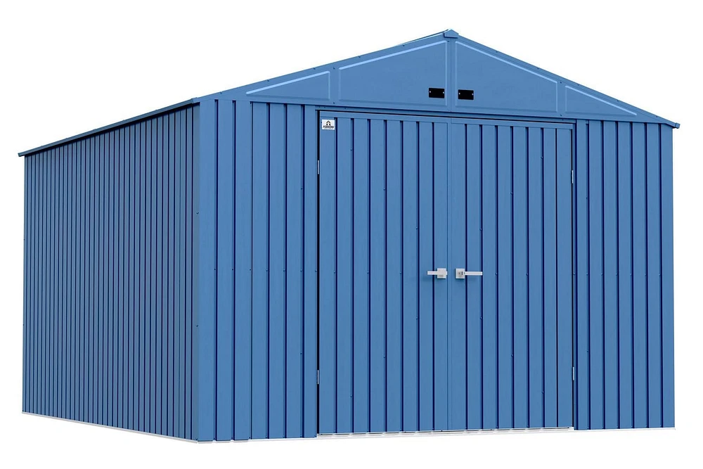 Abri de rangement en acier Arrow Elite, 10 x 14 pi, Bleu Gris