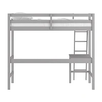 Campbell Wood Twin Loft Bunk Bed with Study Desk, by Hillsdale Living Essentials