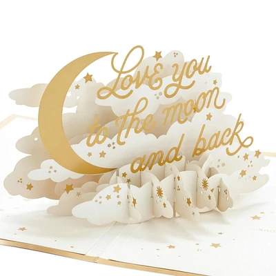 Carte Signature en relief – Paper Wonder de Hallmark – Carte de la Saint-Valentin, carte d'anniversaire, carte d'amour, carte romantique de fête (Lune et étoiles)