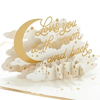 Carte Signature en relief – Paper Wonder de Hallmark – Carte de la Saint-Valentin, carte d'anniversaire, carte d'amour, carte romantique de fête (Lune et étoiles)