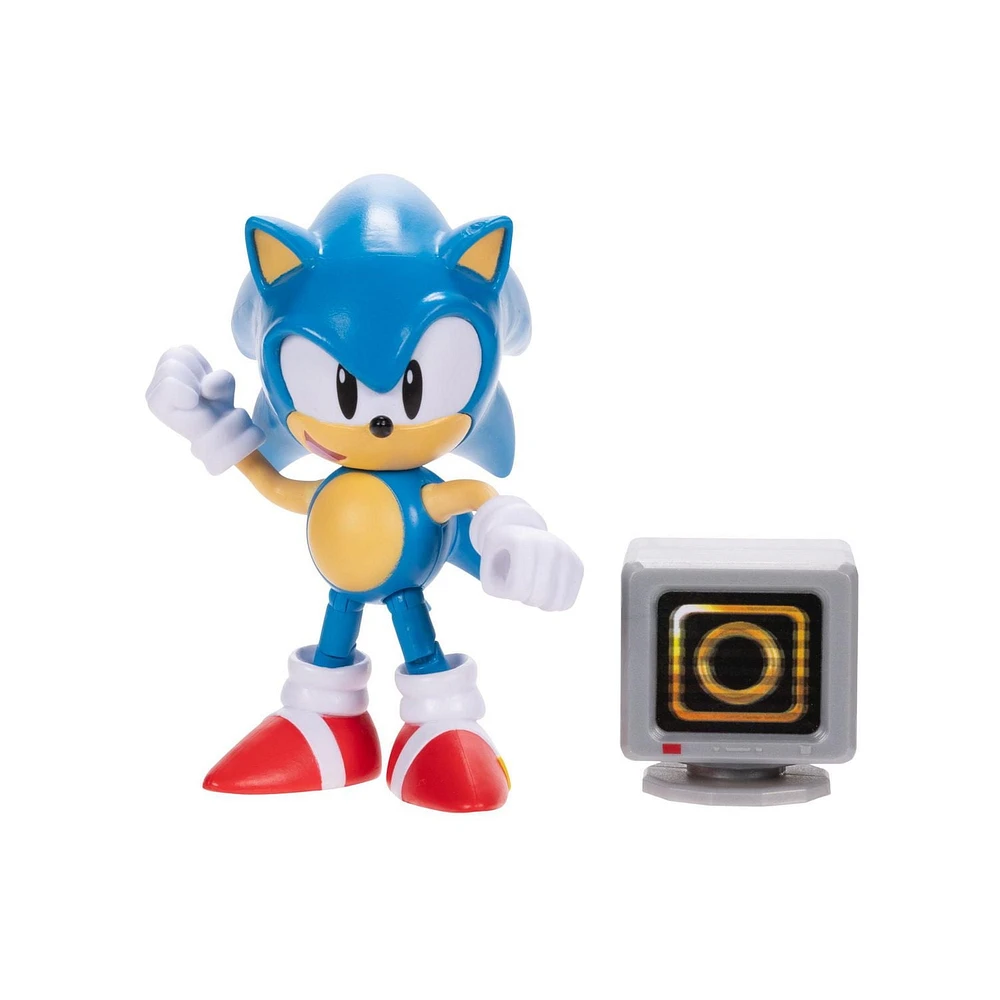 Figurine Sonic de 4 pouces – Sonic classique avec Boîte à anneaux