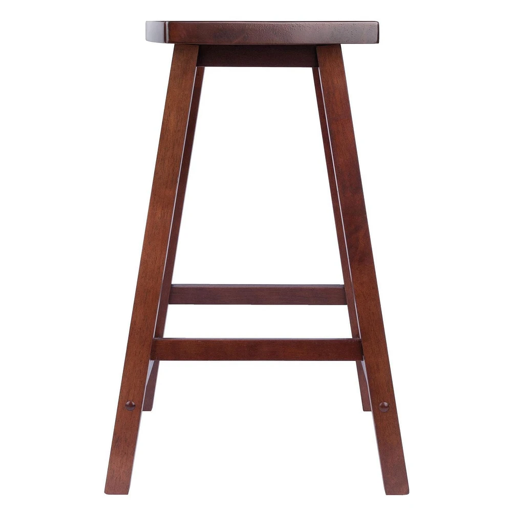 Tabouret de comptoir Katashi 24 po en forme d'éventail fini noyer