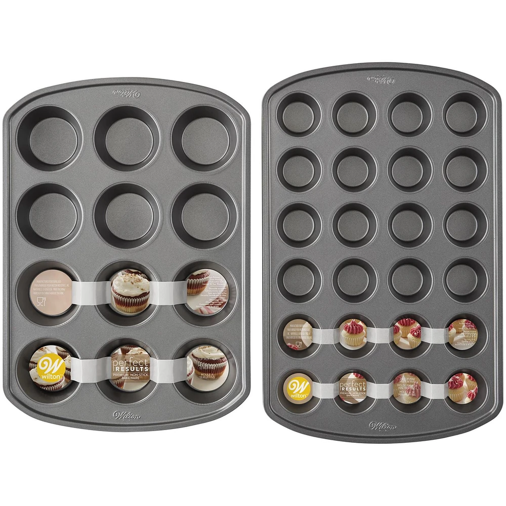 Ensemble de moules à muffins antiadhésifs de qualité supérieure Perfect Results Wilton, 2 pièces