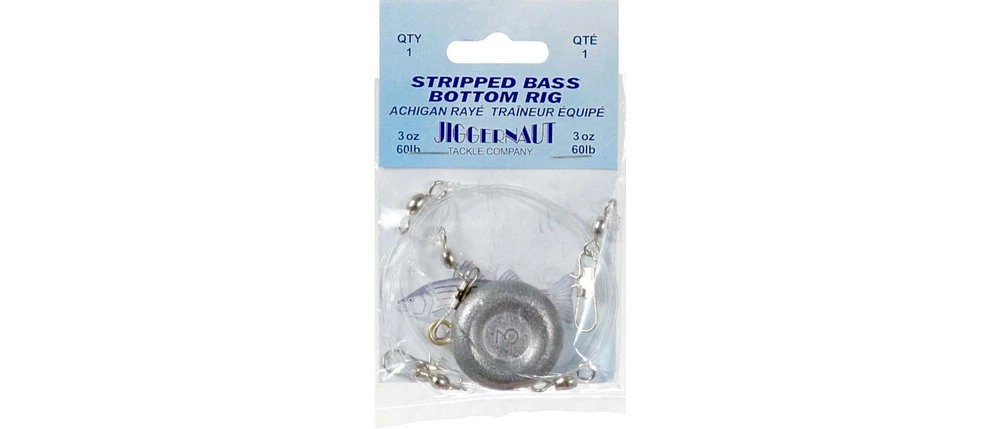Jiggernaut STRBASRIG2OZ 2oz, 60Lb test Striper Bass Rig w/weight
