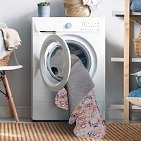 Tapis d'appoint lavable Micah pi x 3 pi ivoire et or