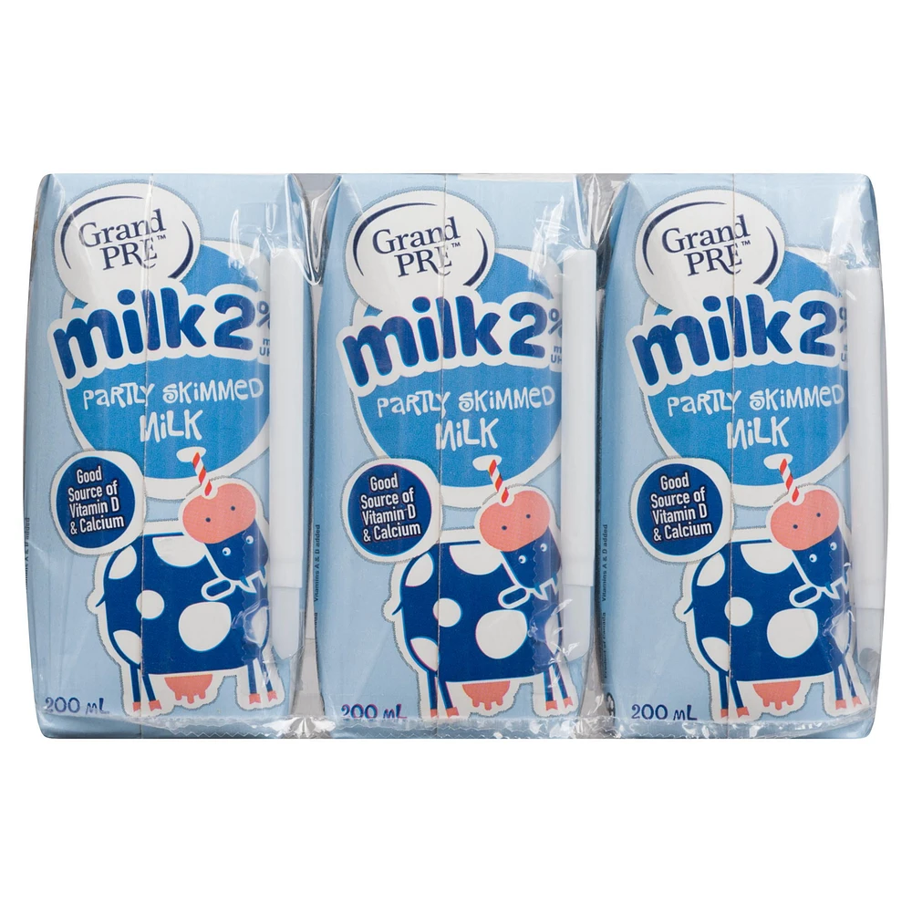 GRAND PRE UHT MILK 2%, 3 x 200ml