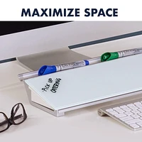 Bloc de bureau en verre Desktop Glass effaçable à sec, 18 po X 6 po