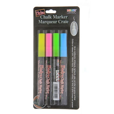 MARVY UCHIDA®  BISTRO CHALK MARKER 4PC FINE FLUORESCENT SET