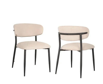 Chaise de salle à manger Tina, ensemble de 2, Beige