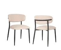 Chaise de salle à manger Tina, ensemble de 2, Beige