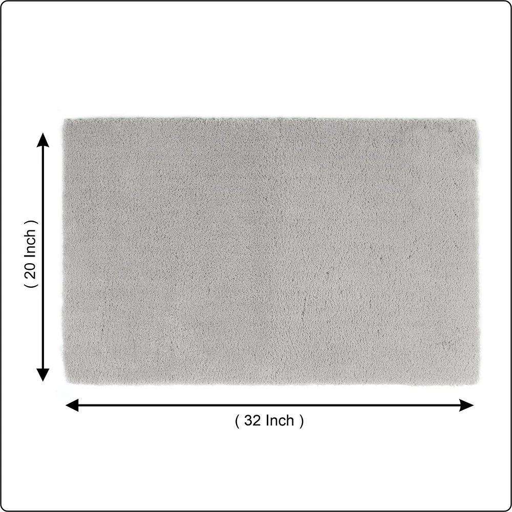 Tapis de bain en polyester gris clair uni 3K Hometrends Tapis bain antidérapant20x32"