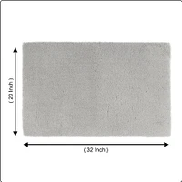 Tapis de bain en polyester gris clair uni 3K Hometrends Tapis bain antidérapant20x32"