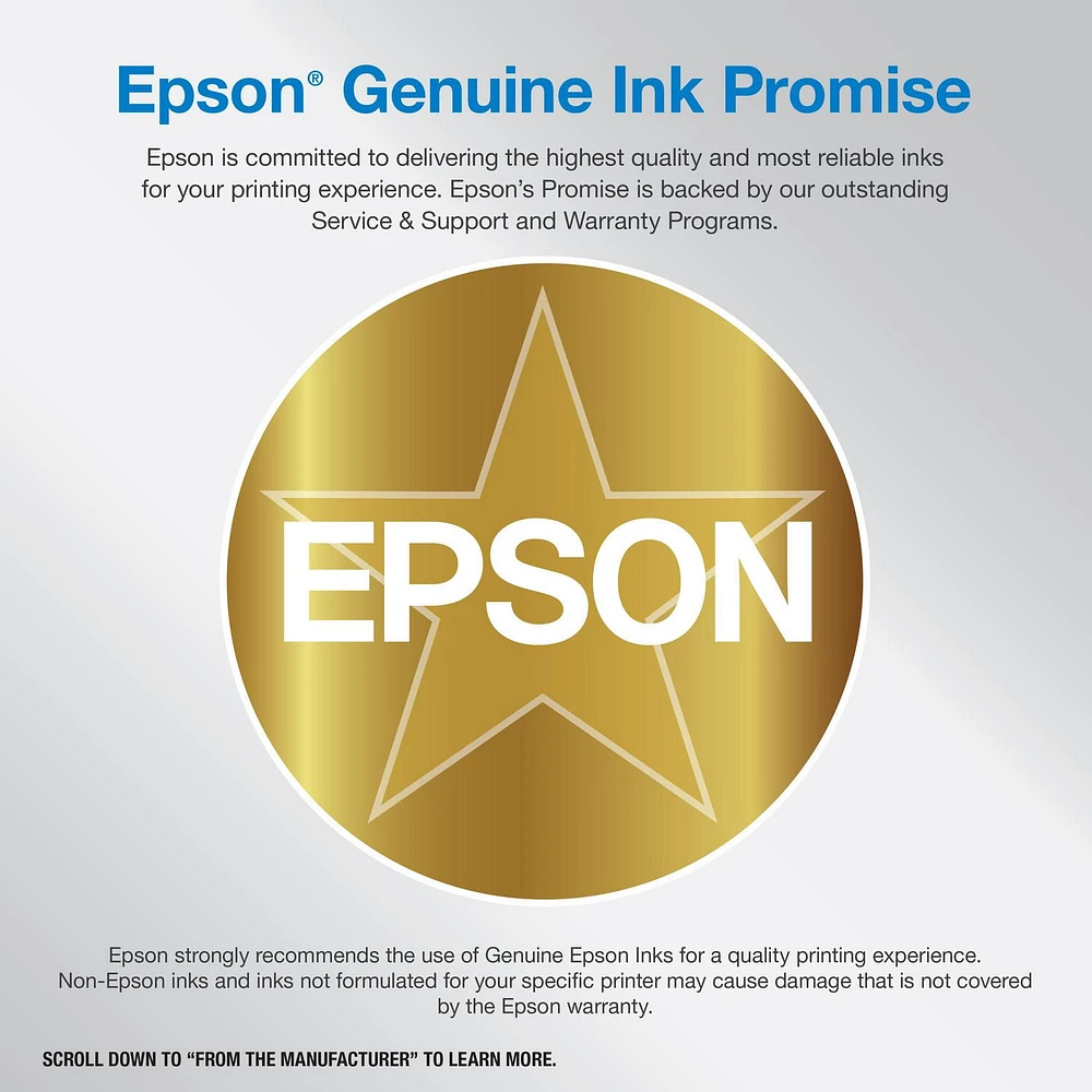 Imprimante couleur tout-en-un sans fil et sans cartouche Epson EcoTank ET-3843 à réservoirs d’encre géants EcoTank ET-3843