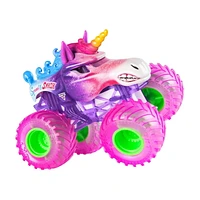 Monster Jam, Monster truck Sparkle Smash officiel, véhicule en métal moulé, échelle 1:64, Jouets pour garçons à partir de 3 ans